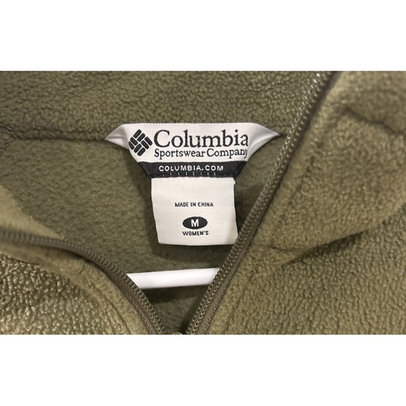 Columbia Full Zip Fleece Jacket Women's Size M Green Soft Zip-Up Pullover - Picture 3 of 4
